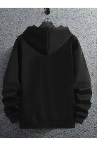 Kids Hooded Boy-Girl Bunnies Printed Black Zipper Cardigan-mdl1 - BAXIA (1)