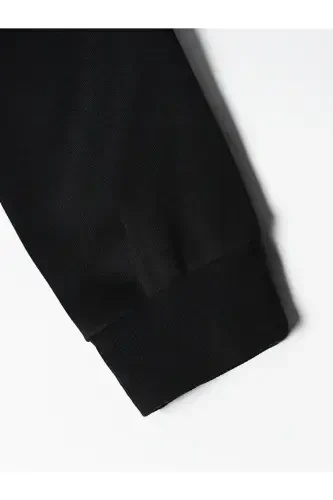 Kids Hooded Boy-Girl Bunnies Printed Black Zipper Cardigan-mdl1 - 6