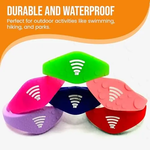 Kids ID Bracelet – Fitted NFC Safety Wristband, Slip-On Child ID Band for Emergency Contact Info, Waterproof Silicone, Not GPS, Wear on Wrist or Ankle, Ideal for Theme Parks, Travel & Beaches - 6