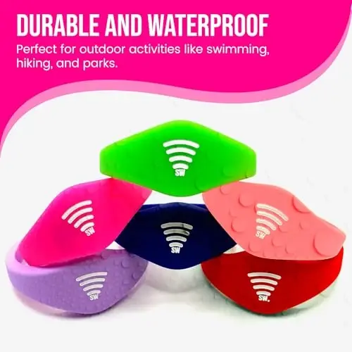 Kids ID Bracelet, Fitted NFC Safety Wristband, Waterproof Slip-On ID Band | Waterproof silicone; not GPS; wrist or ankle wear; ideal for theme parks, travel & beaches; slip-on fit - 6