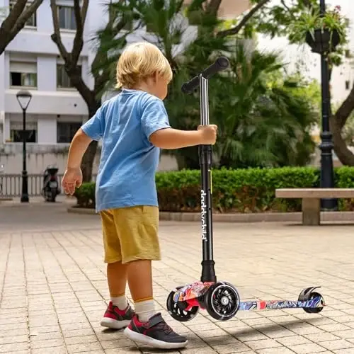 Kids Kick Scooter, 3 Wheeled Scooter for Kids, Child/Toddlers Toy, Adjustable Height, Anti-Slip Deck, Flashing Wheel Lights, for Boys/Girls 3-12 Year Old - 13