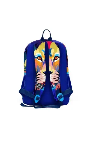 Kids Lacivert Saks Arslon Desenli 3’lü Maktab Sumkasi Seti SET0123741-Lacivert Saks - 5