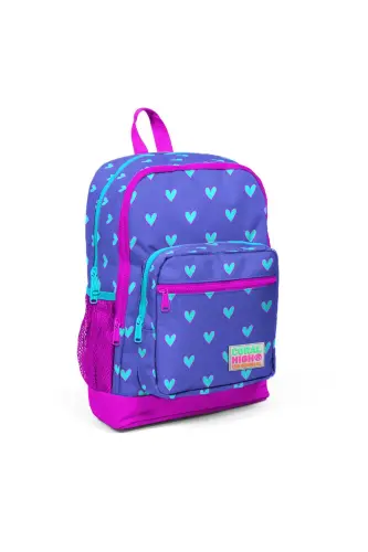 Kids Лаванда Розовый Сердечный Узор 3-Шт Школьный Рюкзак SET0123706-Сердечный Узор - 2