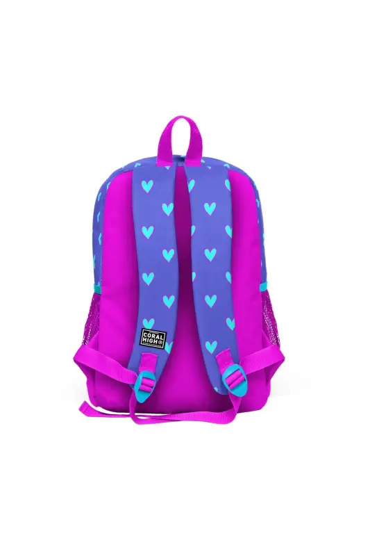 Kids Лаванда Розовый Сердечный Узор 3-Шт Школьный Рюкзак SET0123706-Сердечный Узор - 5
