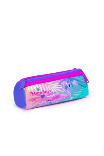 Kids Lavanta Pushti Flamingo naqshli 3 qismli maktab sumkasi to‘plami SET0123705-Lavanta Flamingo - 3