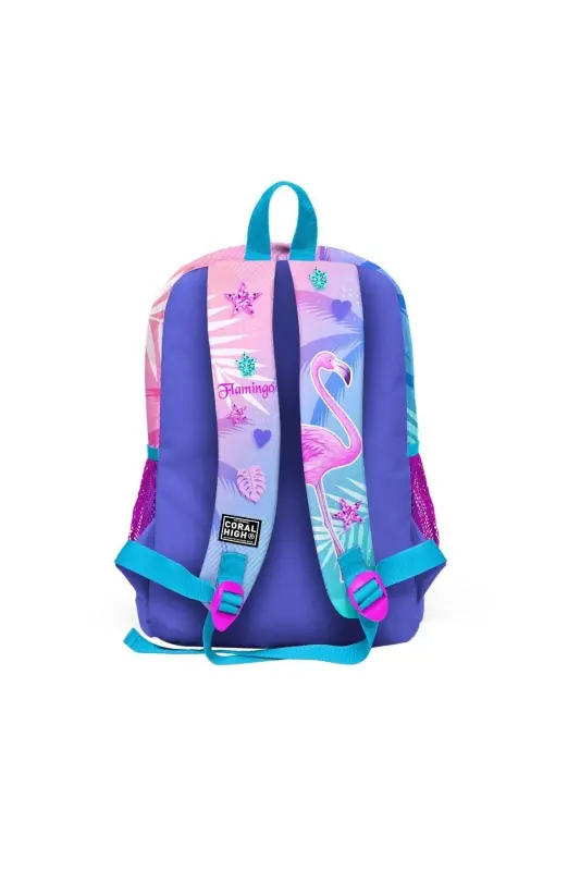 Kids Lavanta Pushti Flamingo naqshli 3 qismli maktab sumkasi to‘plami SET0123705-Lavanta Flamingo - 5