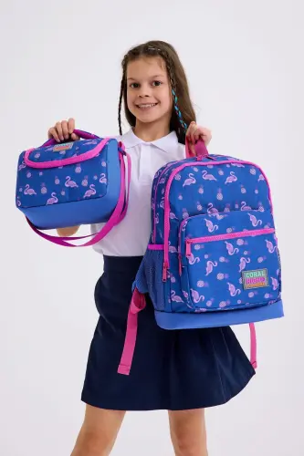 Kids Lavanta Pushti Flamingo Naqshli 3’li Maktab Sumkasi To’plami SET0123112-Pushti Lavanta Flamingo 