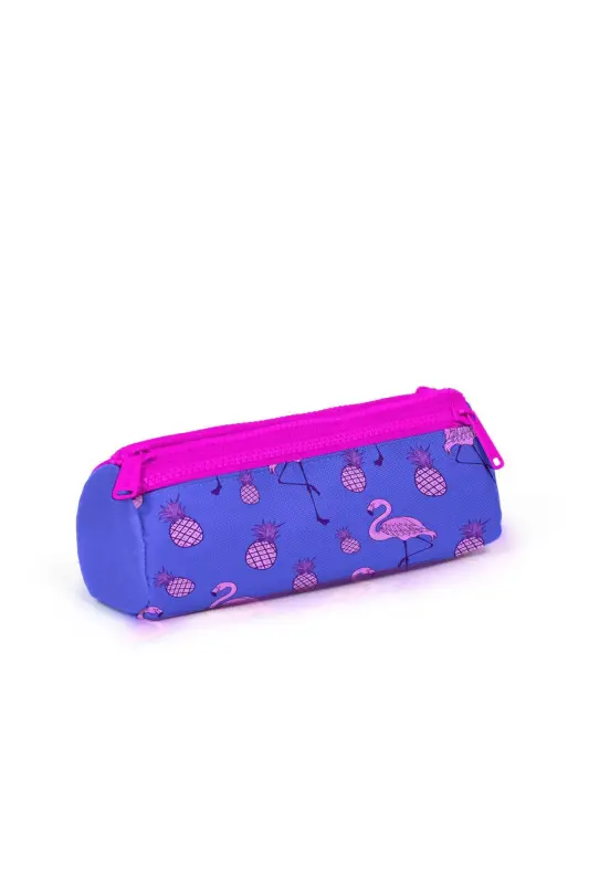Kids Lavanta Pushti Flamingo Naqshli 3’li Maktab Sumkasi To’plami SET0123112-Pushti Lavanta Flamingo - 6