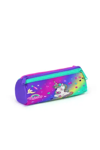 Kids Lavanta Su Yasili Unicorn Naqshli 3’li Maktab Sumkasi Seti SET0123729-Lavanta Oq - 7