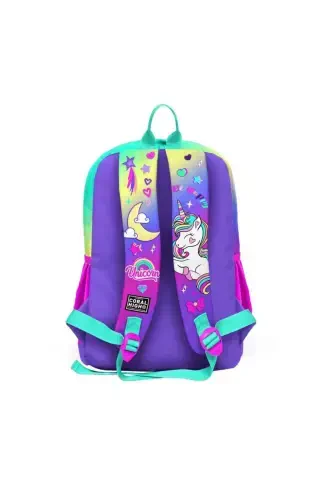 Kids Lavanta Su Yasili Unicorn Naqshli 3’li Maktab Sumkasi Seti SET0123729-Lavanta Oq - 5