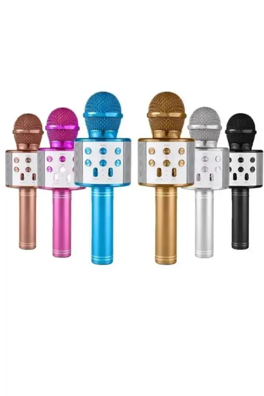 Kids Microphone with Built-in Speaker, USB Flash & TF Card Support, and Voice Changer Effects. - GENEL MARKALAR