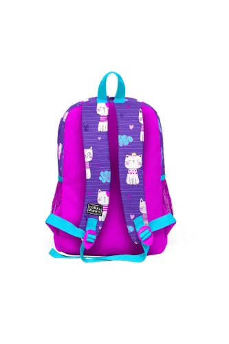 Kids Mor Pushti Mushuk Naqshli 3-ta Maktab Sumkasi To‘plami SET0123464-Mor - 5