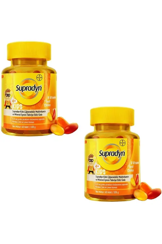 Kids Multivitamin and Mineral Chewable Tablets (60 Tablets x 2) - SUPRADYN