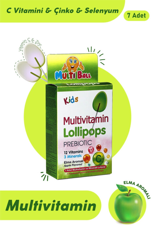 Kids Multivitamin Lollipops Prebiotic - MULTIBALL