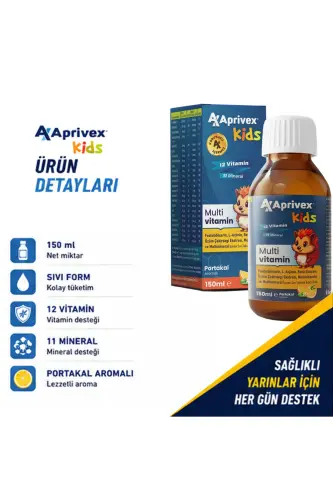 Kids Multivitamin Natural Orange Flavored Syrup 150 ml - APRIVEX (1)