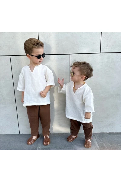 Kids Muslin Palazzo Boho Summer Outfit Loose - BARIN KIDS (1)