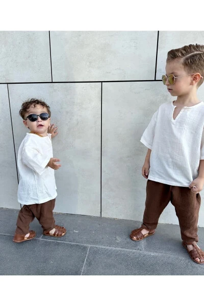 Kids Muslin Palazzo Boho Summer Outfit Loose - 3