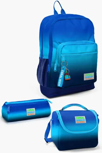 Kids Navy Blue Color Transition 3-Piece School Bag Set SET0123745-Navy Blue 