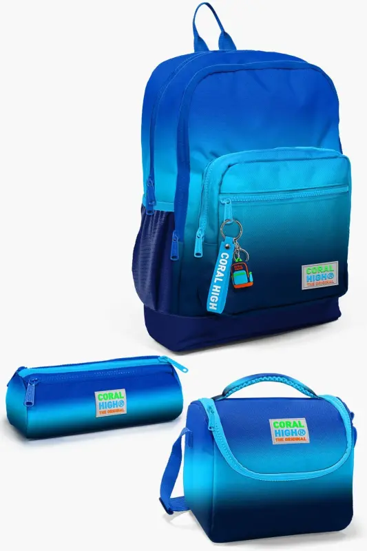 Kids Navy Blue Color Transition 3-Piece School Bag Set SET0123745-Navy Blue - 1