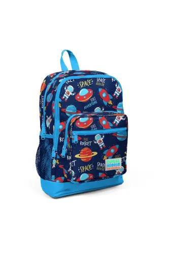 Kids Navy Blue Space Patterned 3-Piece School Bag Set SET0123470-Navy Blue Space 