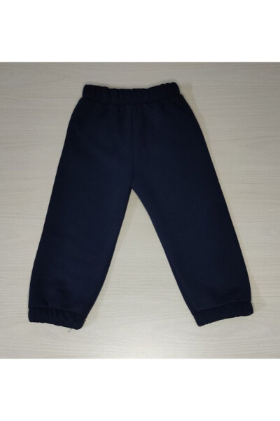 Kids Navy Cotton Three-Thread Brushed Sweatpants - BOMENTI LIFE