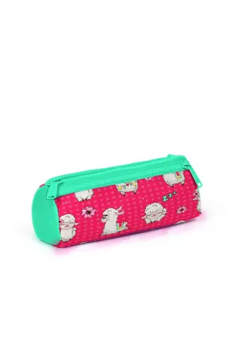 Kids Neon Coral Sea Green Alpaca Patterned 3-Piece School Bag Set SET0123466-Neon Coral - 6