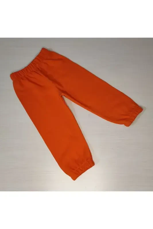 Kids Orange Knitted Selanik Seasonal Single Sweatpants-ORANGE - 1