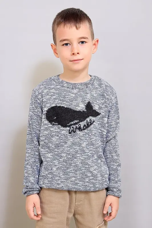 Kids Patterned Knit Sweater (C19-AG50384) - ALEXANDERGARDI
