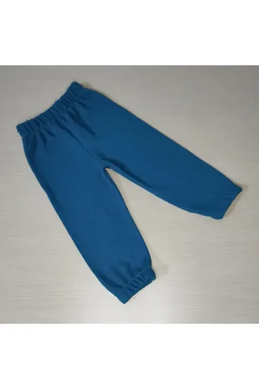 Kids Petrol Green Knitted Selanik Seasonal Single Sweatpants-PETROL GREEN - BOMENTI LIFE