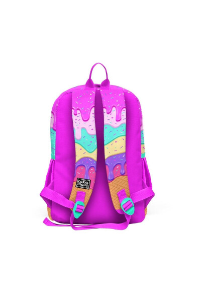 Kids Pink Colorful Ice Cream Patterned 3-Piece School Bag Set SET0123731 - 12