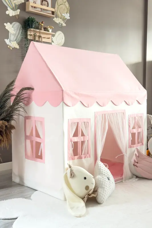 Kids Play House Pink Play Tent Play Area - MINIDEN