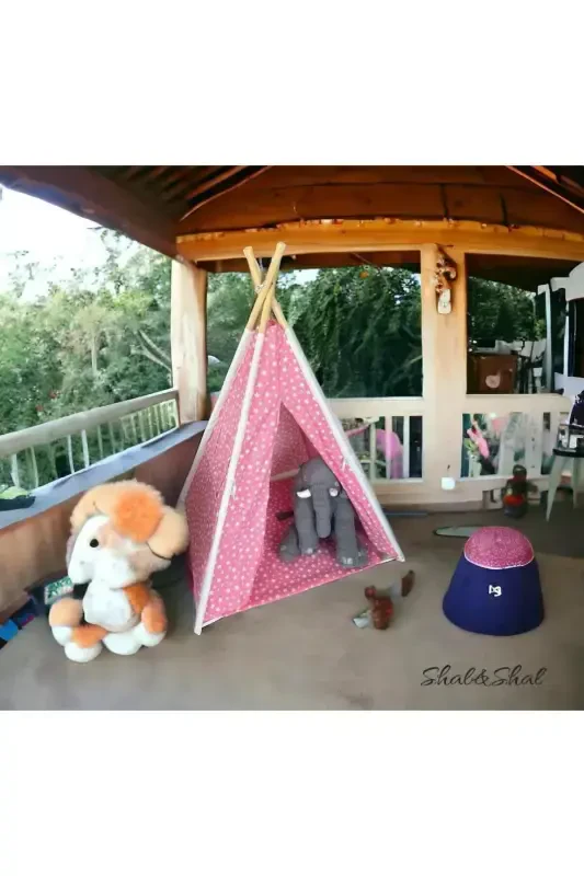 Kids Play Tent (Bottom Mat Width 75 Cm - No Ribbons)-BLUE ANCHOR - 1