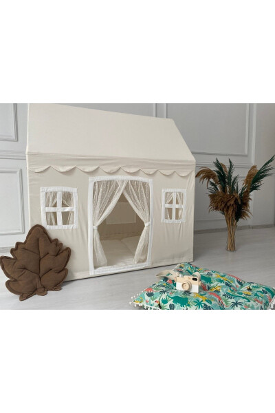 Kids Play Tent Cream Colored Play Area - MINIDEN (1)