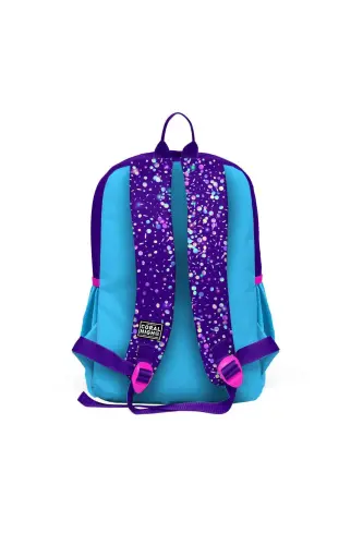 Kids Purple Blue Pink Heart Patterned 3-Piece School Bag Set SET0123740-Pink Purple Blue - 5