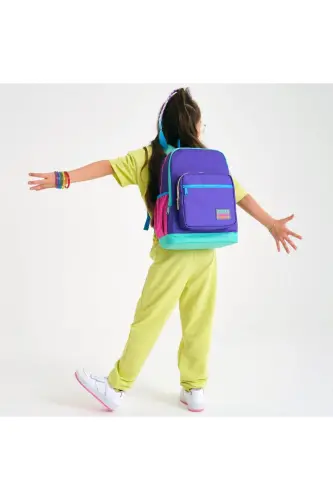 Kids Purple Detailed 3-Piece School Bag Set SET0123734-Purple Detailed - 2