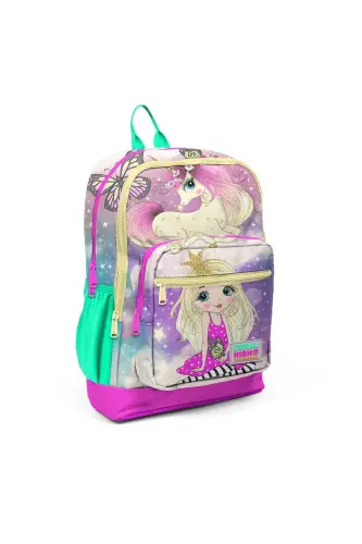 Kids Pushti Suv Yashil Unicornli Qiz Desenli 3’lü Maktab Sumkasi Seti SET0123733-Suv Yashil Sariq - CORAL HIGH (1)