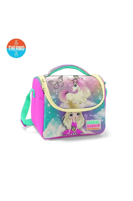 Kids Pushti Suv Yashil Unicornli Qiz Desenli 3’lü Maktab Sumkasi Seti SET0123733-Suv Yashil Sariq - 5