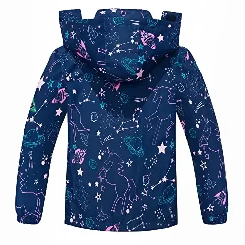 Kids Rain Jacket Waterproof Raincoat Mesh Lined Coat with Removable Hood for Boys Girls - 6