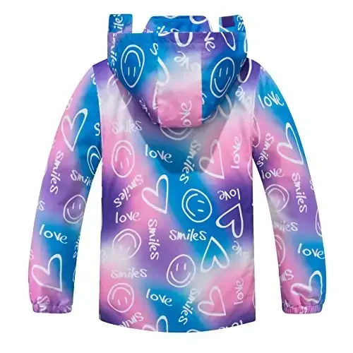 Kids Rain Jacket Waterproof Raincoat Mesh Lined Coat with Removable Hood for Boys Girls - 6