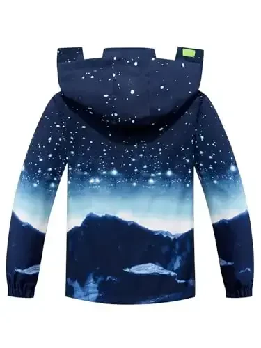 Kids Rain Jacket Waterproof Raincoat Mesh Lined Coat with Removable Hood for Boys Girls - 2