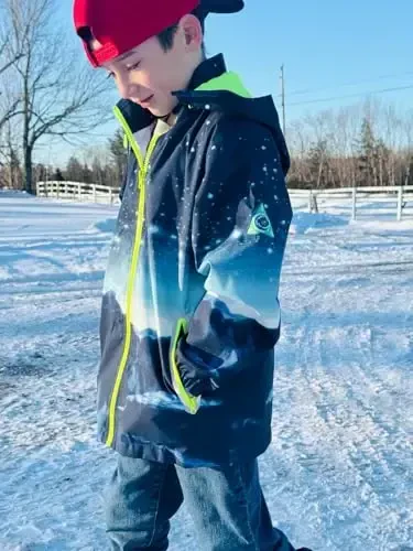 Kids Rain Jacket Waterproof Raincoat Mesh Lined Coat with Removable Hood for Boys Girls - 6