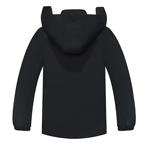 Kids Rain Jacket Waterproof Raincoat Mesh Lined Coat with Removable Hood for Boys Girls - 6