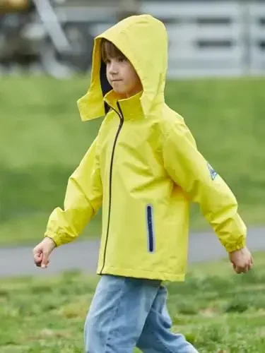 Kids Rain Jacket Waterproof Raincoat Mesh Lined Coat with Removable Hood for Boys Girls - KIDS (1)