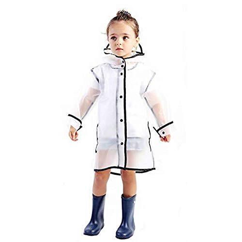 Kids Raincoat EVA Rain Poncho,Portable Hooded Poncho Jacket Rain Coat for Boys Girls Children - 7