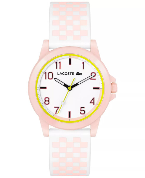 Kids Rider Pink and White Checkered Print Silicone Strap Watch 36mm Pink - 1