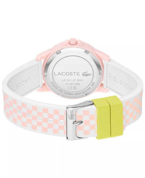 Kids Rider Pink and White Checkered Print Silicone Strap Watch 36mm Pink - 3