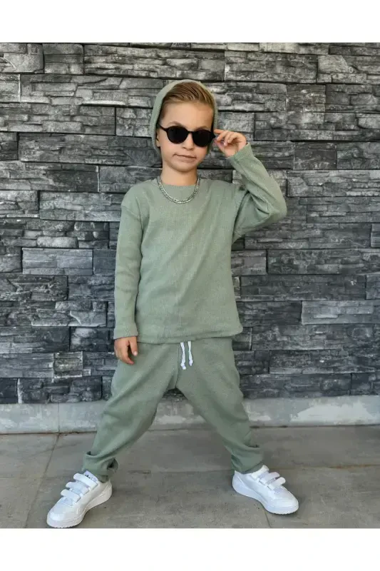 Kids shalwar bohemian set loose-green - 1