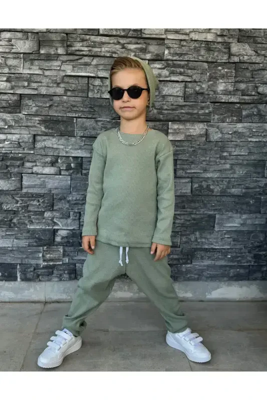 Kids shalwar bohemian set loose-green - 4