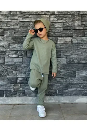 Kids shalwar bohemian set loose-green - 5