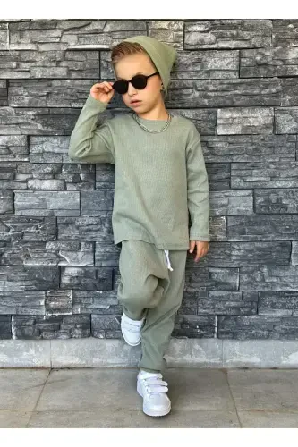 Kids shalwar bohemian set loose-green - 6